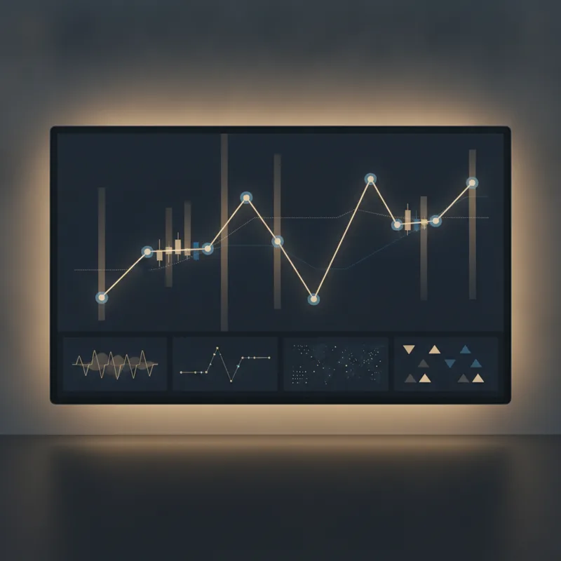 AI-driven market signals panel with live trend chart and confidence indicators